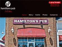 Tablet Screenshot of hamiltonspub.com